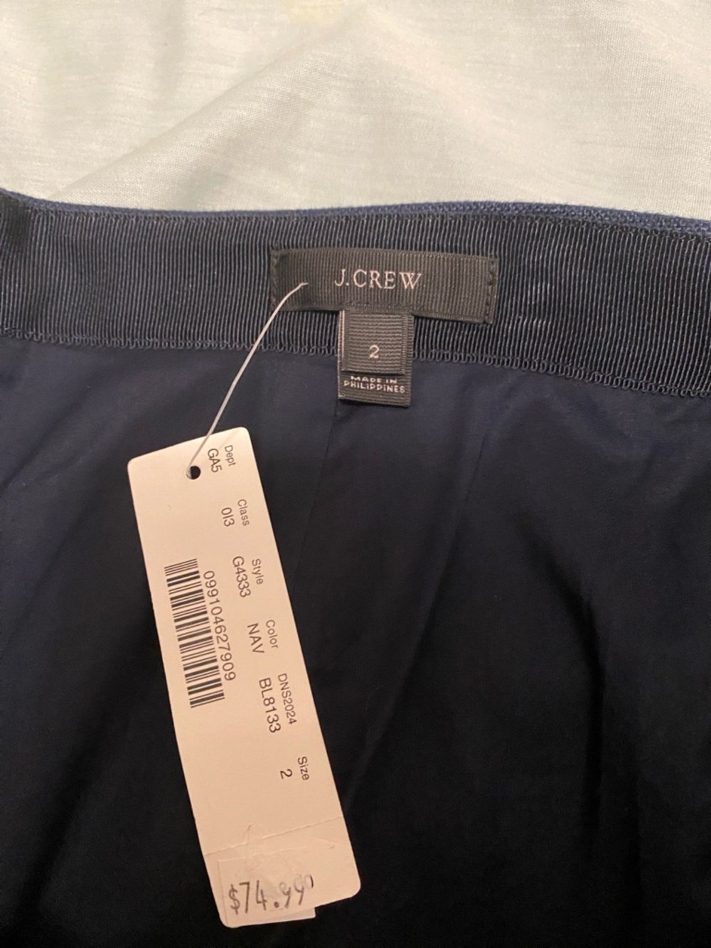 J. Crew | Skirts | J Crew Linen Pencil Skirt Navy blue 100% leinen Size 2 - Picture 6 of 9